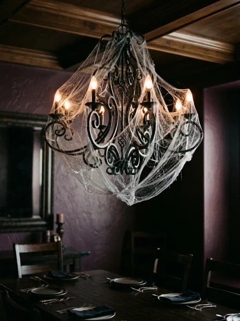 Sheer Cobweb Chandelier Drape