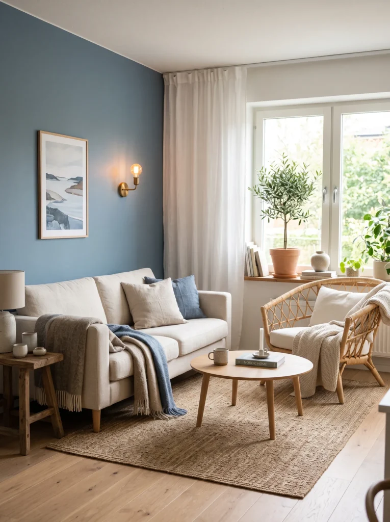 Dusty Blue Accent Wall