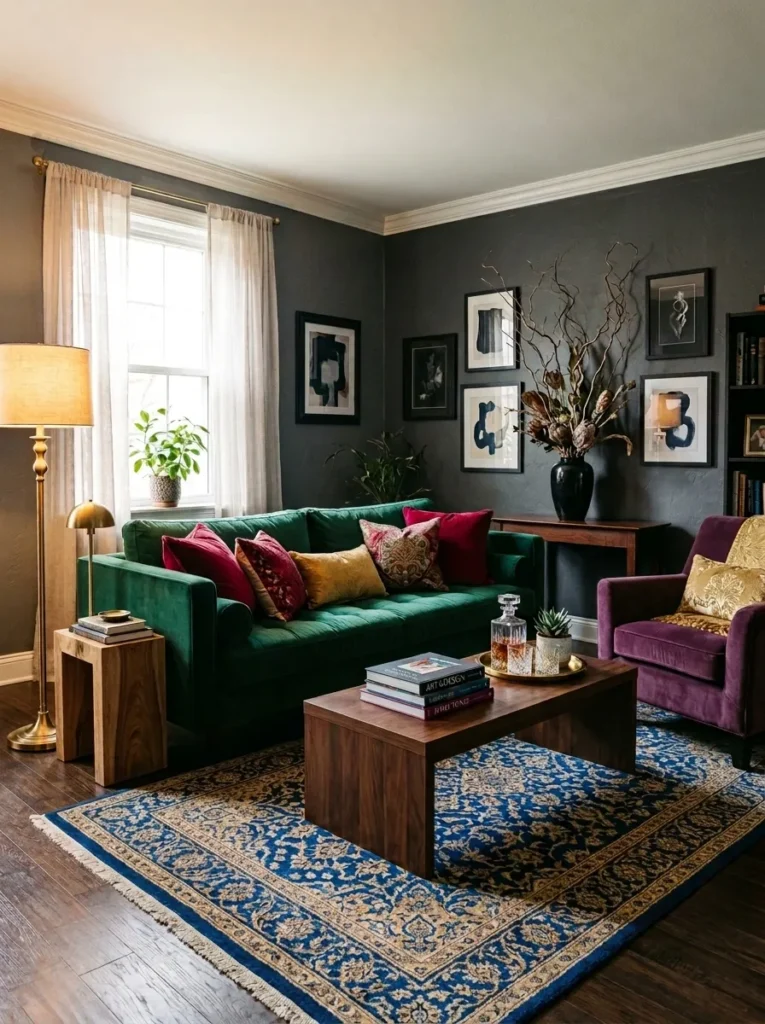 Jewel-Tone Layered Lounge