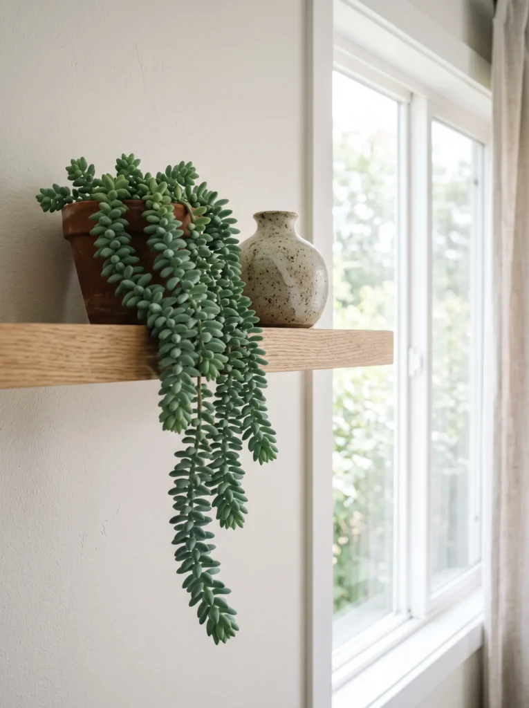 Floating Shelf Burro's Tail Trail for Heat-Proof Greenery