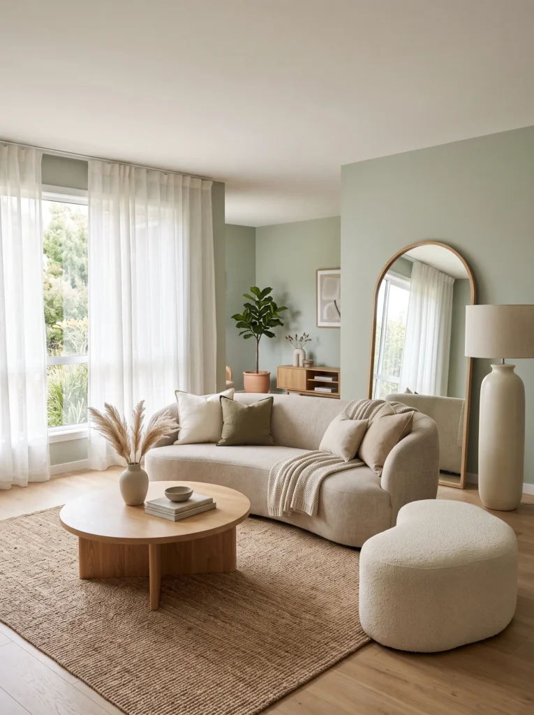 Sculptural Curves Living Room