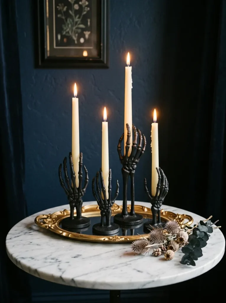 Gothic Skeleton Hand Candle Holders