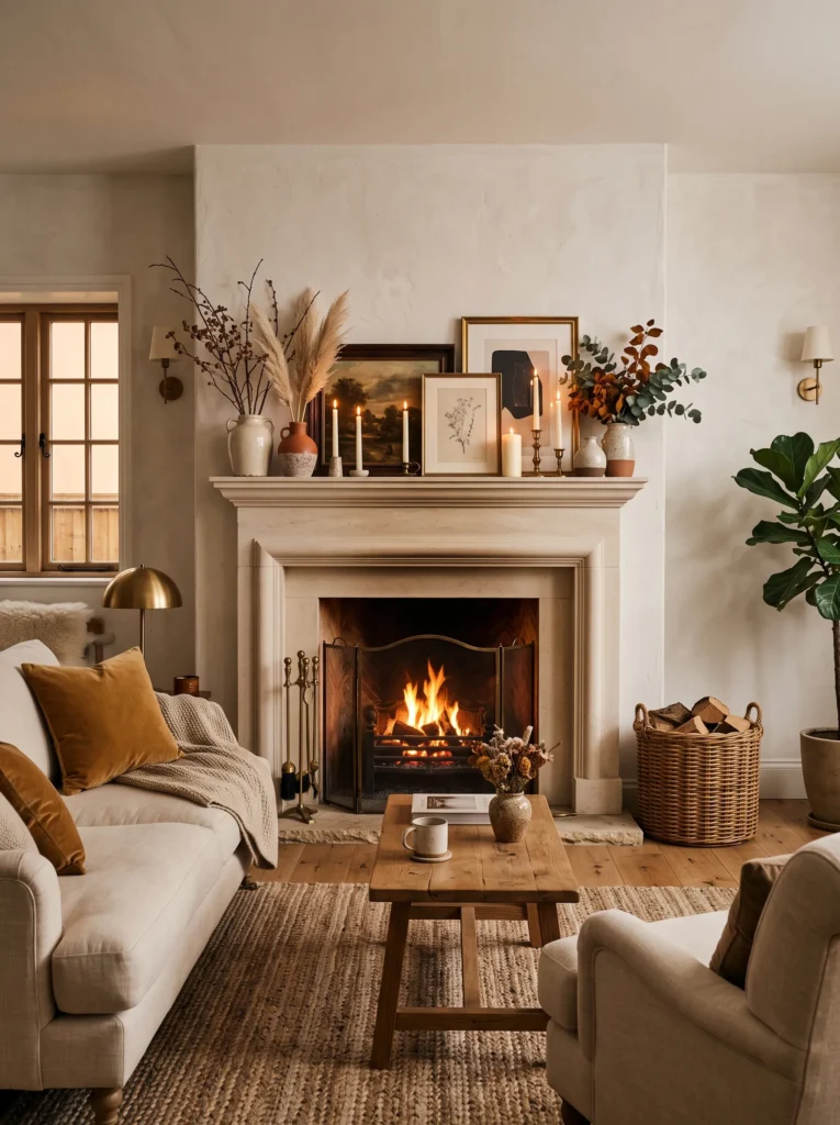 Stone Fireplace Styling