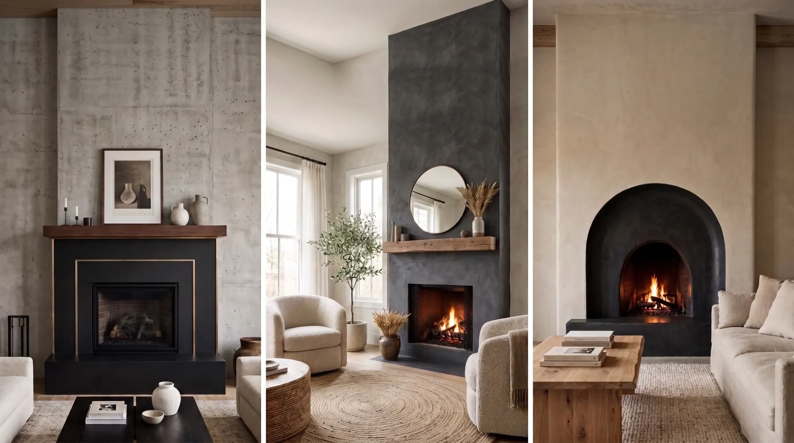 black painted fireplace ideas