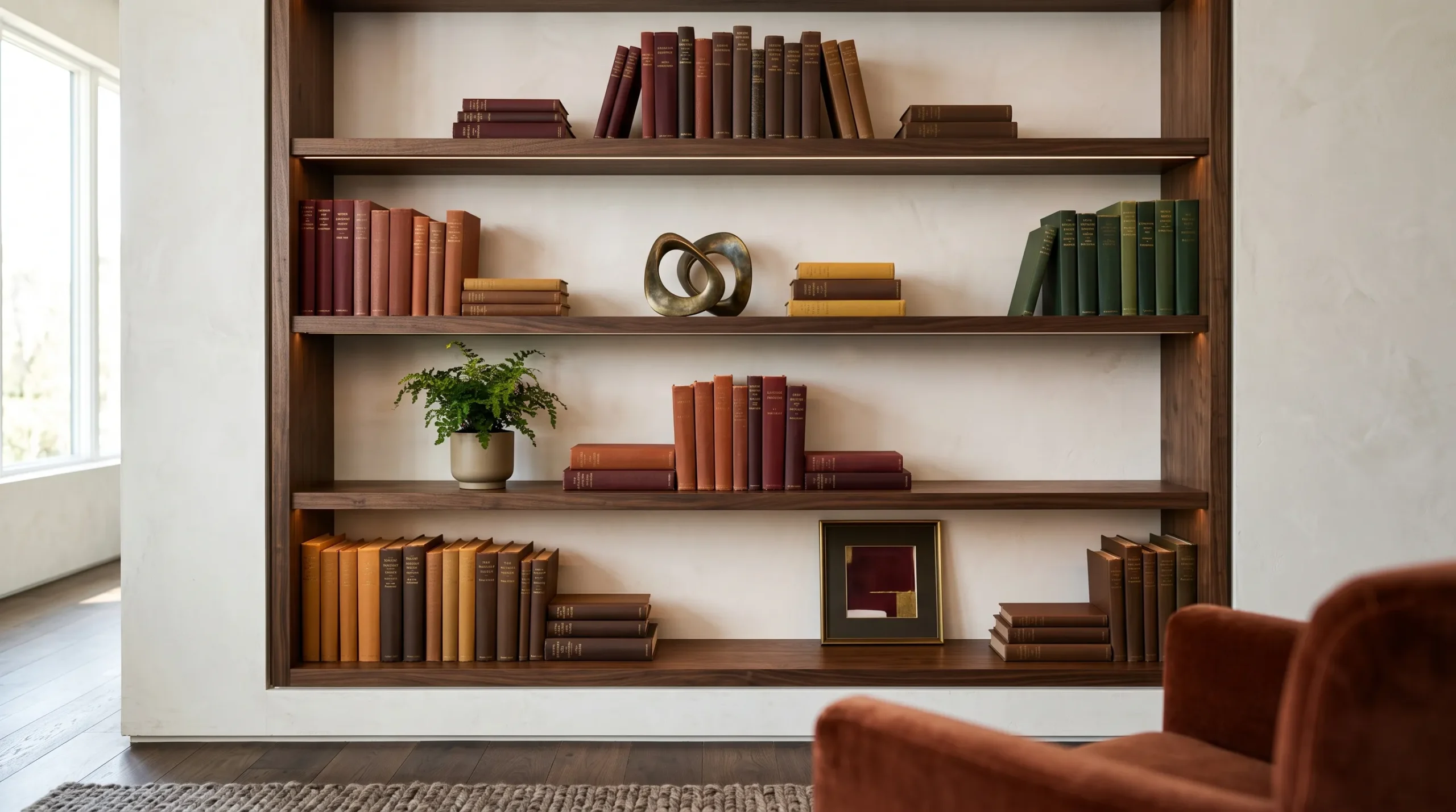 fall bookshelf styling ideas