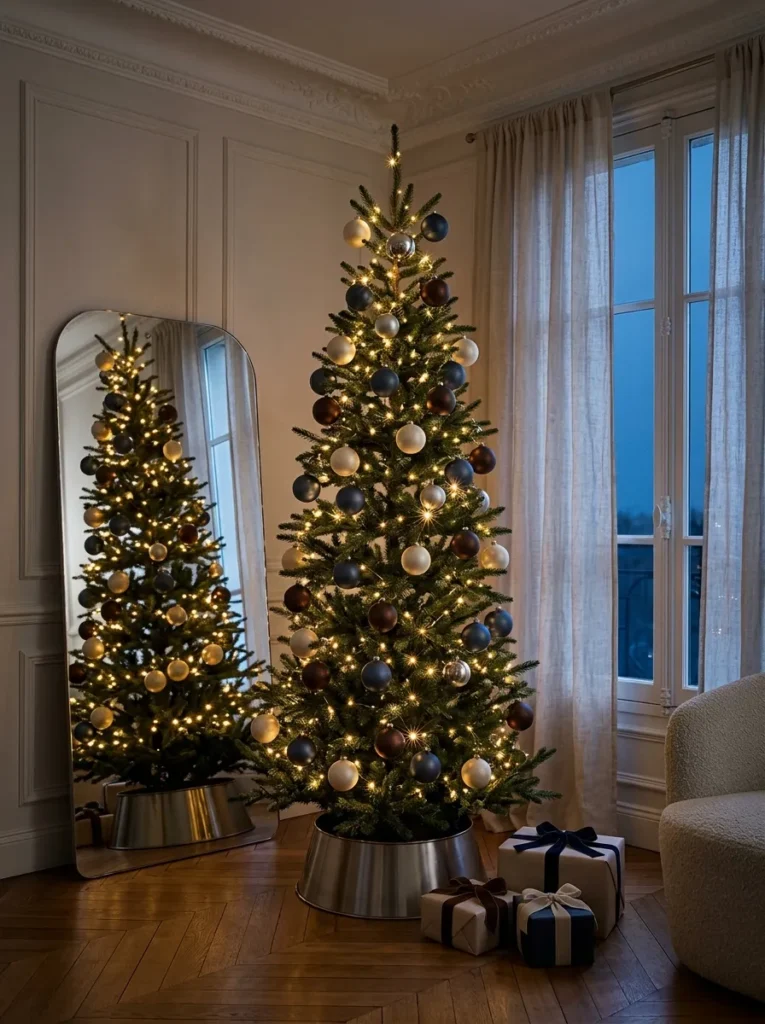 "Slim spruce with oversized matte orbs and brushed nickel accents"